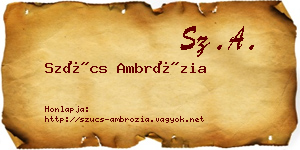 Szűcs Ambrózia névjegykártya